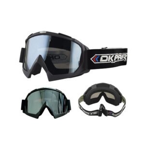 gafa motocross dkparts ym634 negro mate lente plata