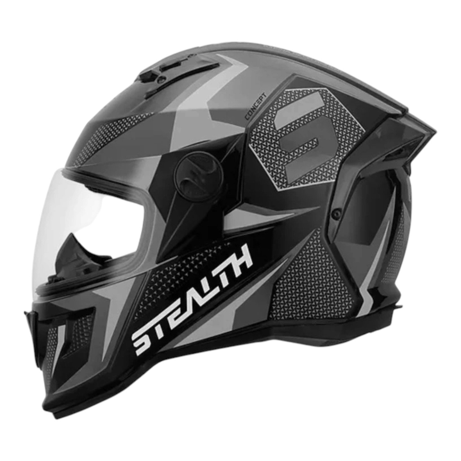 casco integral stealth concept negro/gris brillante protork